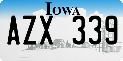 IA license plate AZX339