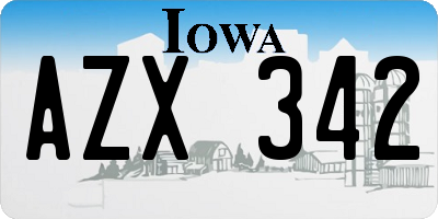 IA license plate AZX342