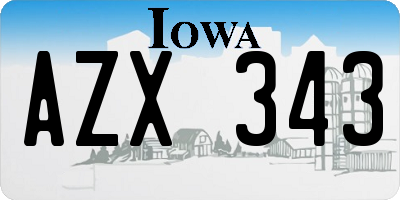 IA license plate AZX343