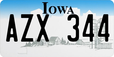 IA license plate AZX344