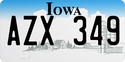 IA license plate AZX349