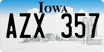 IA license plate AZX357