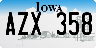 IA license plate AZX358