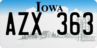 IA license plate AZX363