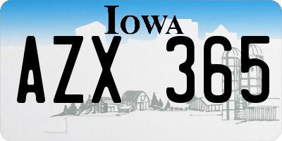 IA license plate AZX365