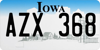 IA license plate AZX368