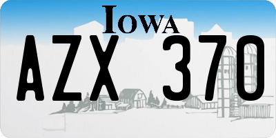 IA license plate AZX370