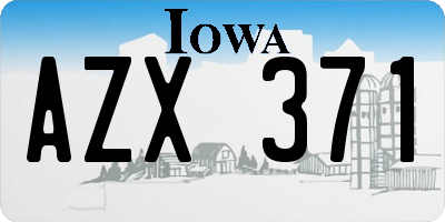 IA license plate AZX371