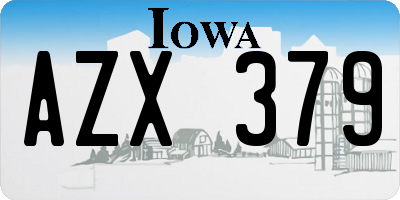 IA license plate AZX379