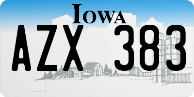 IA license plate AZX383