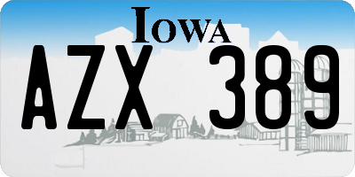 IA license plate AZX389