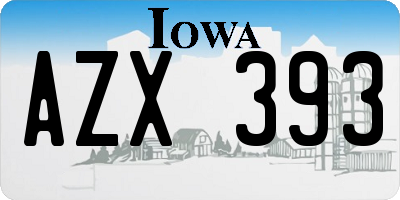 IA license plate AZX393