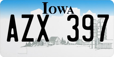 IA license plate AZX397