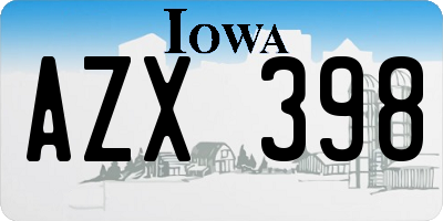 IA license plate AZX398