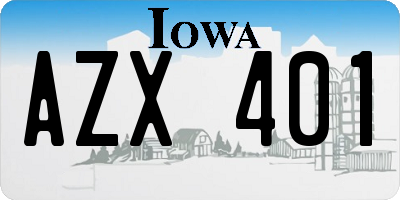 IA license plate AZX401