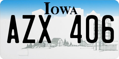 IA license plate AZX406