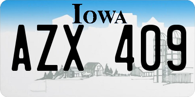 IA license plate AZX409