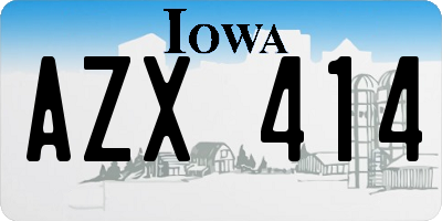 IA license plate AZX414