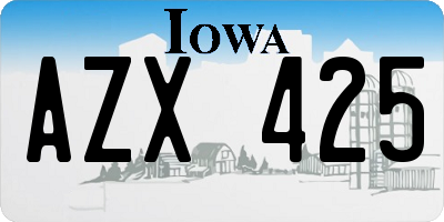 IA license plate AZX425