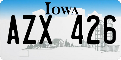 IA license plate AZX426