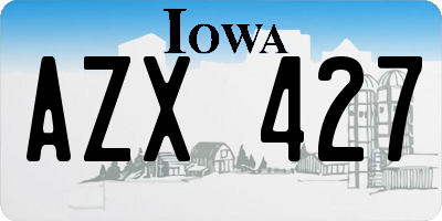 IA license plate AZX427