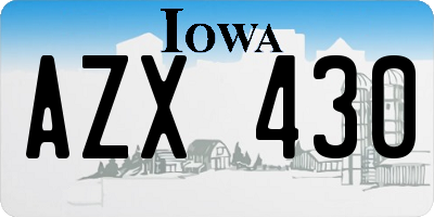 IA license plate AZX430