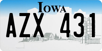 IA license plate AZX431