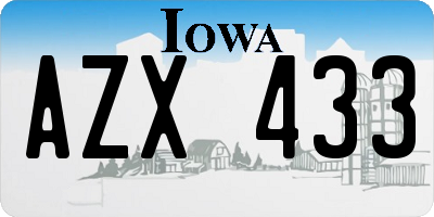 IA license plate AZX433