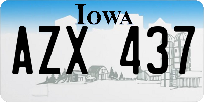 IA license plate AZX437