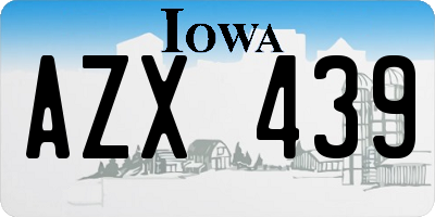 IA license plate AZX439