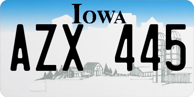 IA license plate AZX445