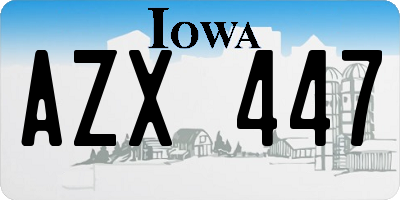 IA license plate AZX447