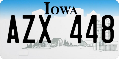 IA license plate AZX448