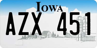 IA license plate AZX451