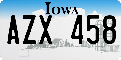 IA license plate AZX458