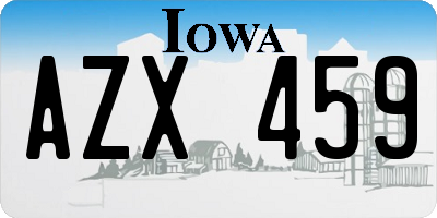 IA license plate AZX459