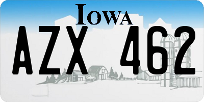 IA license plate AZX462