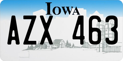 IA license plate AZX463