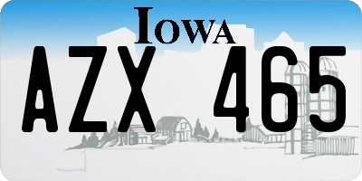 IA license plate AZX465