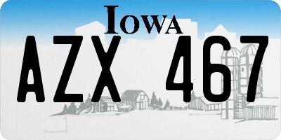 IA license plate AZX467