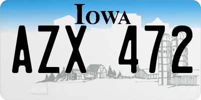 IA license plate AZX472