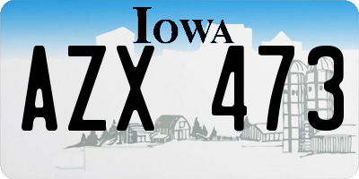 IA license plate AZX473