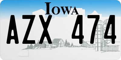 IA license plate AZX474