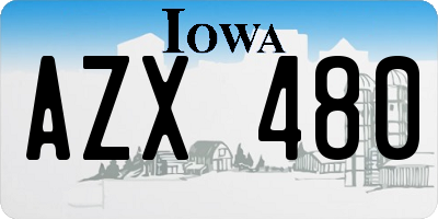 IA license plate AZX480