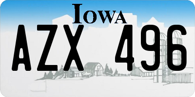 IA license plate AZX496