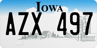 IA license plate AZX497
