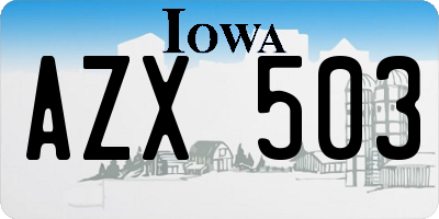 IA license plate AZX503