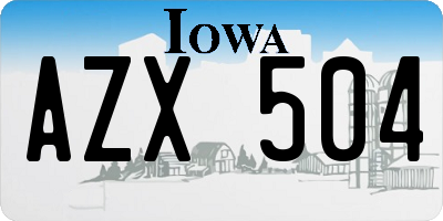 IA license plate AZX504