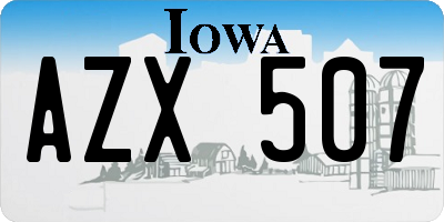IA license plate AZX507