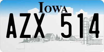 IA license plate AZX514